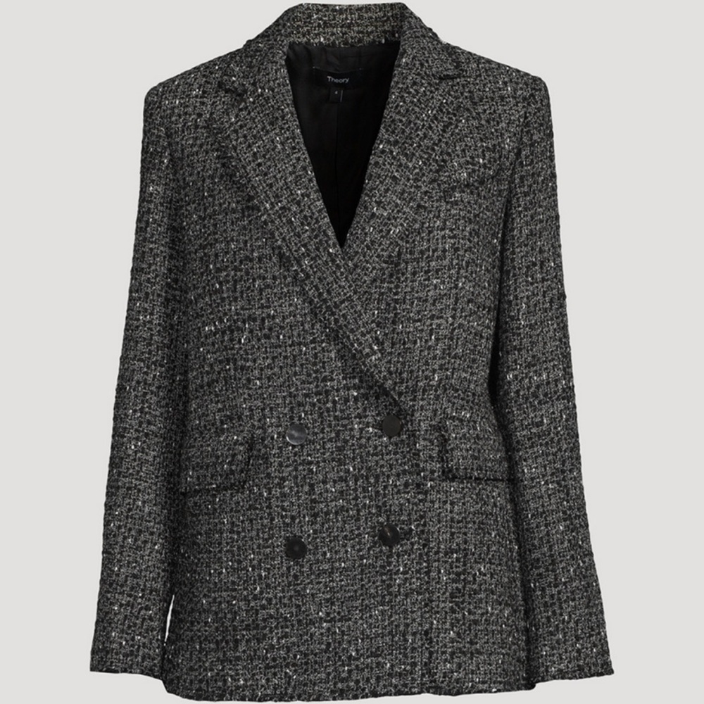 THEORY Women's Piazza Tweed Double-Breasted Jacket